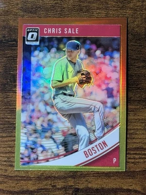 Boston Red Sox Chris Sale 2018 Panini Donruss Optic rojo y amarillo Prizm SP #106 Foto 1 de 3