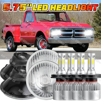 Faros LED redondos altos/bajos de 5,75" 5-3/4" para GMC C15/C1500 Suburban Chevy EE. UU. 4 piezas Foto 1 de 4