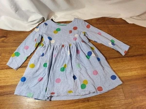 Mini Boden Size 3-4 Y Blue Polka Dot L/S Dress - Picture 1 of 4
