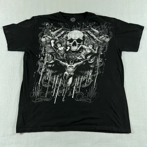 Batman Shirt Mens XL Black DC Comics Skull Superhero Graphic Tee Flash - Picture 1 of 9