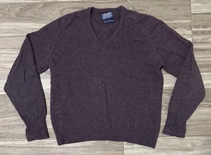 Size XL - Vintage Pendelton V Neck Sweater Pullover Lambswool Plum USA Made - Picture 1 of 5