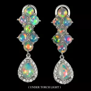 925 Sterling Silver Earrings Pear Moonstone 7x5mm Natural Gemstone Jewelry - Picture 1 of 9