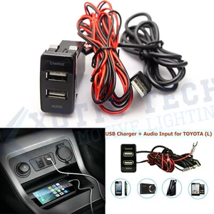 Dual USB Charger Audio Port for Toyota FJ Cruiser Highlander Tacoma 4Runner - Picture 1 of 11