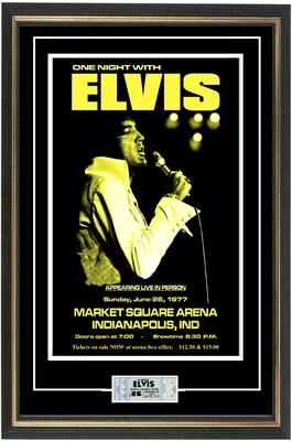 Elvis Presley 1977 Last Show- Concert Poster & Ticket Ready to frame!  - Image 1 of 2