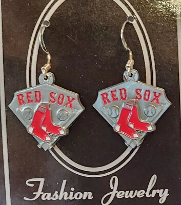 Boston Red Sox Dangle Earrings Licensed MLB Baseball Jewelry - Image 1 of 4