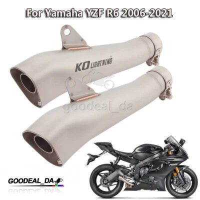 Slip on For Yamaha YZF R6 2006-2021 Exhaust Motorcycle Modified Muffler Pipe Tip - Image 1 of 4