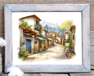 Impresión de arte de pared de pueblo mexicano, impresión colorida de decoración del hogar de pueblo mexicano #36 - Imagen 1 de 2