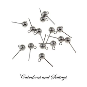Bola de 5 mm con bucle de acero inoxidable tachuelas embrague variaciones - sin deslustre - Imagen 1 de 16