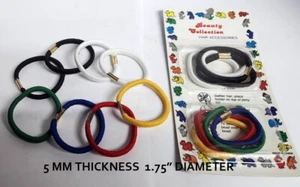 CHOOSE QUANTITY--PONY TAIL HOLDER 5 MM THICK 1.75" DIAMETER HAIR ACCESSORY - Picture 1 of 3
