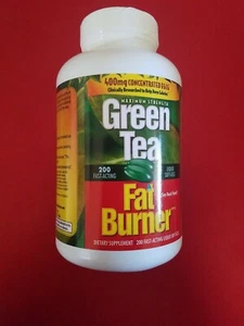 GREEN TEA MAXIMUN STRENGTH FAT BURNER 200 LIQUID SOFT GEL HELPS BURN CALORIES - Picture 1 of 9
