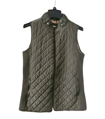 Market Spruce Womens M Quilted Vest Olive Green Zip Pockets Full Zip - Image 1 of 4