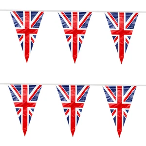Union Jack Triangle Flag Bunting Birthday Party Decoration British Bunting Wall - Picture 1 of 8