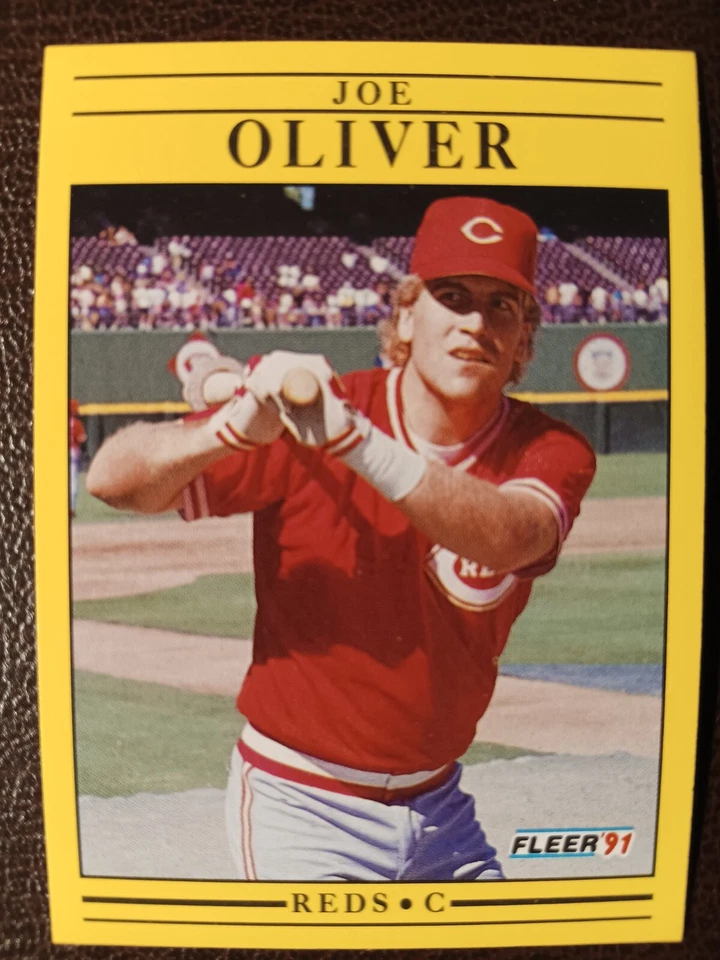 JOE OLIVER CINCINNATI REDS 1991 FLEER BASEBALL CARD #75 - Image 1 of 1