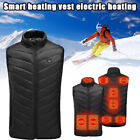 Men USB Electric Heated Vest Jacket 9 Zone Warm Up Heating Pad Body Warmer S-8XL
