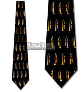 Music Tie Trumpet Neckties Mens Music Band Orchestra Neck Ties NWT - Picture 1 of 3