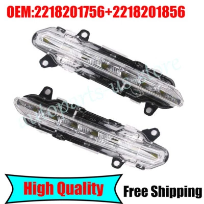 1 Pair L +R Front Daytime Running Fog Light For Mercedes-Benz S350 S550 S63 AMG - Image 1 of 4
