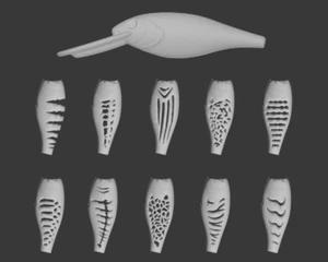 wLure plástico duro plantilla 3D señuelo de pesca cebo de manivela cuerpo en blanco UPC187 - Imagen 1 de 7