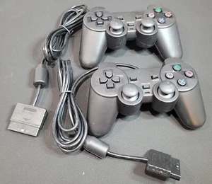 2 Pack For Sony PS2 2.4G Wired Twin Shock Game Controller Joystick Joypad - Picture 1 of 7