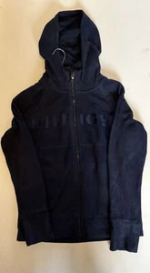 TOMMY HILFIGER sport Fleece Jacket Navy Blue zip women XS embroidered Hilfiger - Picture 1 of 13