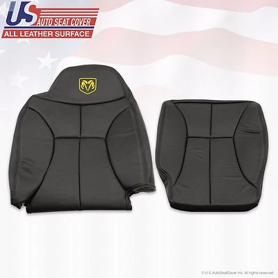 2001 2002 For Dodge Ram 3500 Driver Bottom Lean Back Vinyl Seat Cover Dark Gray - Image 1 of 3