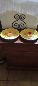 Pfaltzgraff Pistoulet Candle Holder Set of 2 by Jana Kolpen Mexico 5 1/2" Mint - Picture 1 of 6