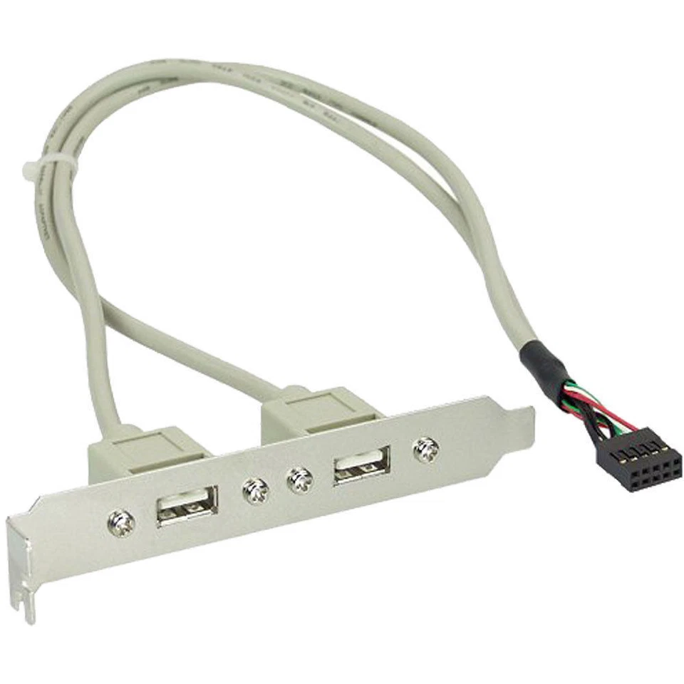Staffa PCI, 2 porta USB 2.0 esterne, 1x IDC 10 pin femmina interna, 35cm - Immagine 1 di 1