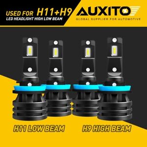AUXITO H11 H8 H9 High Low Beam LED Headlight Bulb 6500K for Ford Fusion 2018-20
