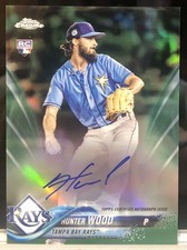 2018 Topps Chrome Rookie Green Refractor /99 Hunter Wood #RA-HW Auto