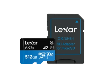 New Genuine Sealed Lexar 633x 512GB Micro SD SDXC A2 U3 V30 UHS-I 100MB/s - Image 1 of 4