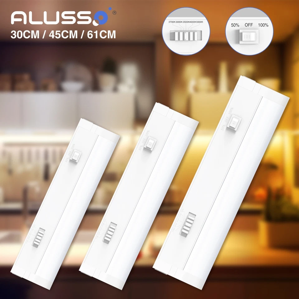 1 -4x LED Under Cabinet Light 12-24 Inch 5CCT Dimmable Plug in Closet Linkable - Image 1 of 4