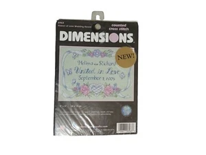 Dimensions Ribbon Of Love Wedding Record Green Needlepoint Kit 7"X5 18X13 CM NEW - Picture 1 of 2