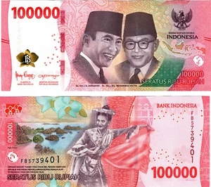 Billete Indonesia 2022 P168 100000 rupias UNC - Imagen 1 de 1