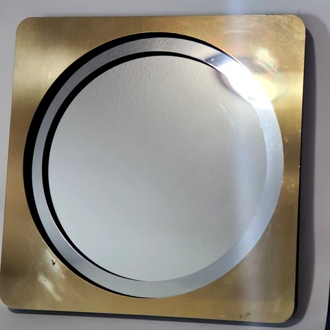 Signed C. Curtis  Jere Brass & Chrome 18" Rare Vintage 70s Double Frame Mirror Cover