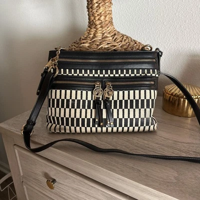 Bandolera Spartina 449 Daufuskie Island Cremallera Hipster Blanco y Negro Foto 1 de 4