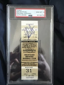 Nolan Ryan Texas Rangers Signed 300th Win Full Ticket PSA 10 - Picture 1 of 3