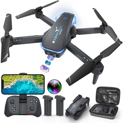 Drone with 1080P Camera for Beginners and Adults, Foldable Remote Control Qua... - Image 1 of 4