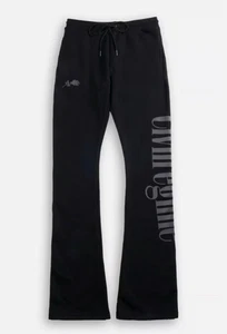 Civil Regime Hose Herren klein schwarz Beton Schlag Fleece Logo Sweat Jogginghose neu - Bild 1 von 6