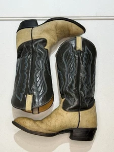 Tony Lama 6915 Cowboystiefel Herren 10.5D schwarz hellbraun Leder Western hergestellt in den USA - Bild 1 von 7