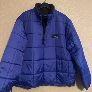 Vintage 90’s Levi's Jeanwear Puffer Reversible Blue Jacket Coat Men Size XL - Picture 1 of 9