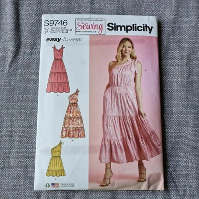 Tiered Dress Sewing Pattern Simplicity S9746 Bust 78 to 117cm UNCUT - Image 1 of 4
