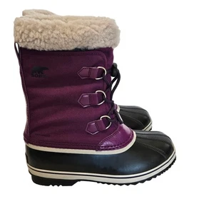 Sorel YOOT PAC Nylon Juvenil Bota Impermeable Púrpura Niños 5 Invierno - Imagen 1 de 9