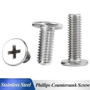 M6 Flat-head Phillips Countersunk Machine Screws A2/304 Stainless Steel White - Picture 1 of 30