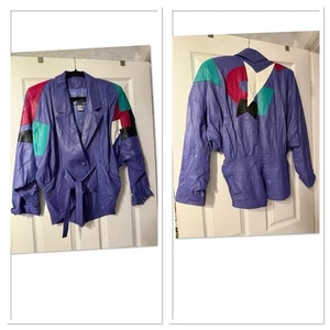 Chal Var Vintage 80’s Purple Buttery Soft Italian Leather Jacket - Bild 1 von 13