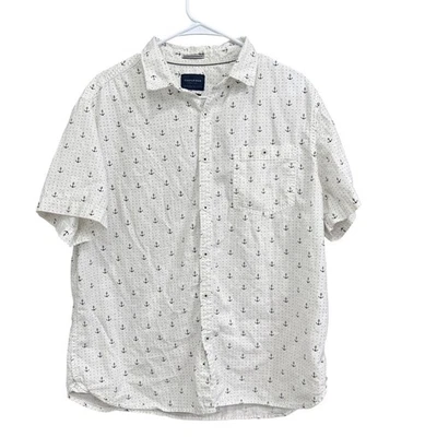 Cactus Man Ricky Singh Anchor Print Shirt XL Slim Fit Short Sleeve - Image 1 of 4