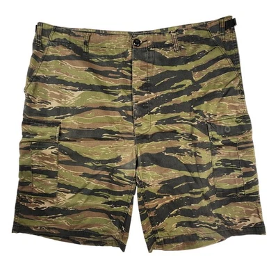 Pantalones Cortos de Carga Rothco Tiger Rayas Camuflados Para Hombres Cintura XL 39-43 Botón Mosca Militar Foto 1 de 4