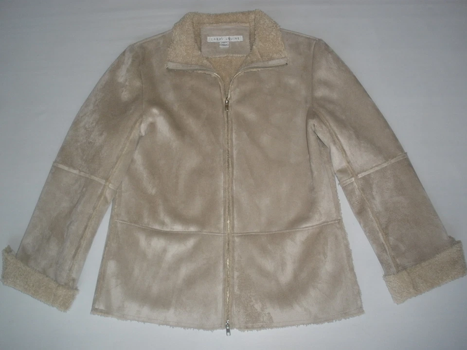 NUEVA CHAQUETA DE PIEL DE OVEJA SINTÉTICA LARRY LEVINE TALLA S RARA LO ÚLTIMO IMPRESIONANTE Foto 1 de 4
