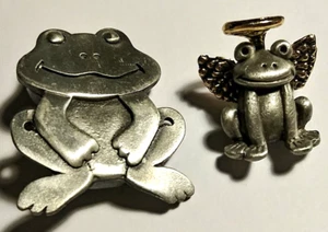 Frosch Anstecknadeln Zinn Schmuck Engel von Chelsea - Bild 1 von 8