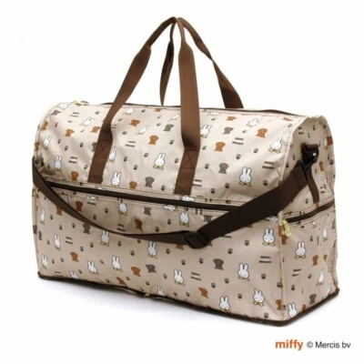 Miffy & Friends Folding Boston bag L size w/ Hand Carry and Luggage Strap - Image 1 of 4