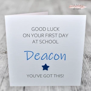Personalised Good Luck On Your 1st Day At School Card You've Got This Boys Male - Picture 1 of 9
