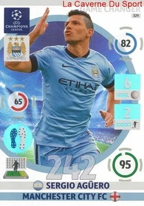 329 AGUERO MANCHESTER CITY.FC GAME CARD CHAMPIONS LEAGUE ADRENALYN 2015 PANINI - Picture 1 of 1